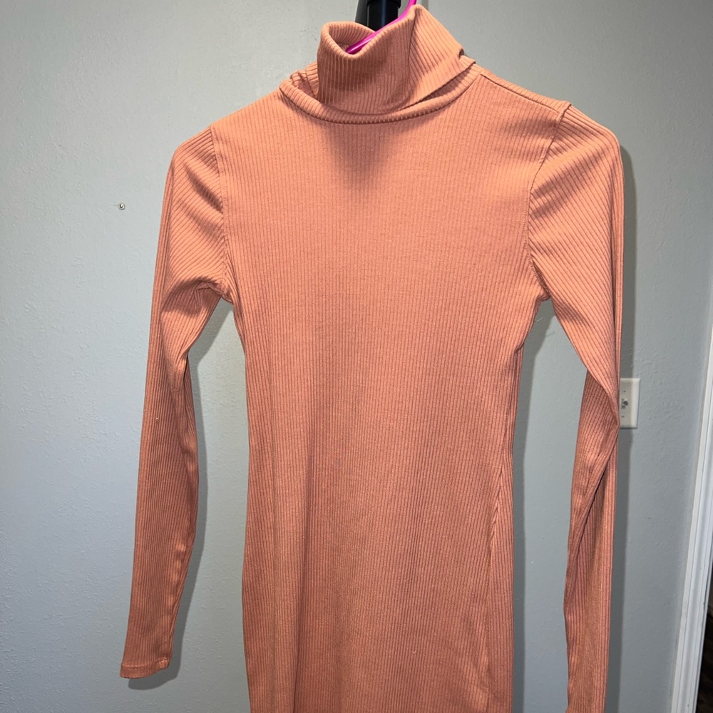 Orange Wild Fable Turtle Neck Body con Dress
